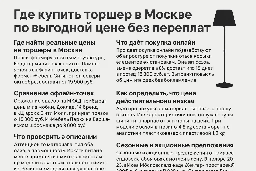 Где в Москве купить напольный торшер по лучшей цене без переплат